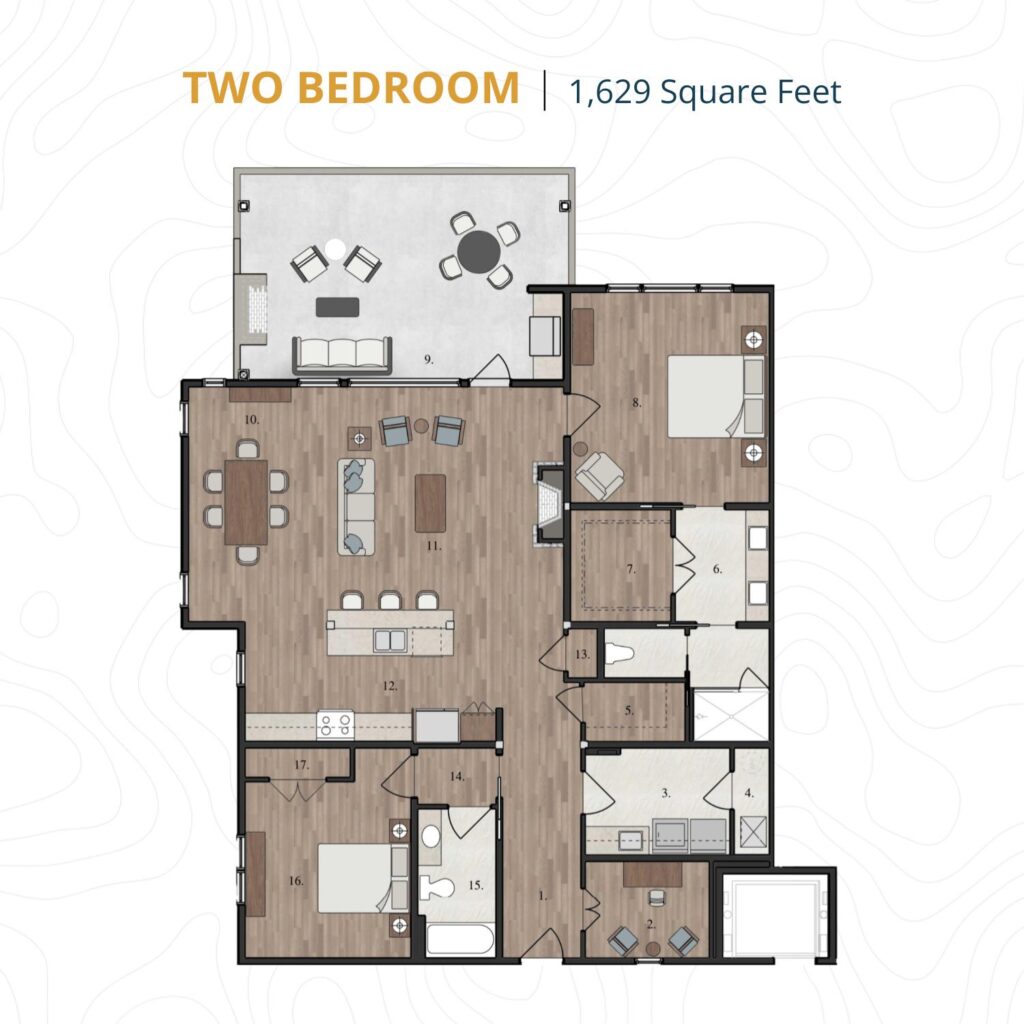 Echota Legacy Ridge two bedroom floor plan main entry level