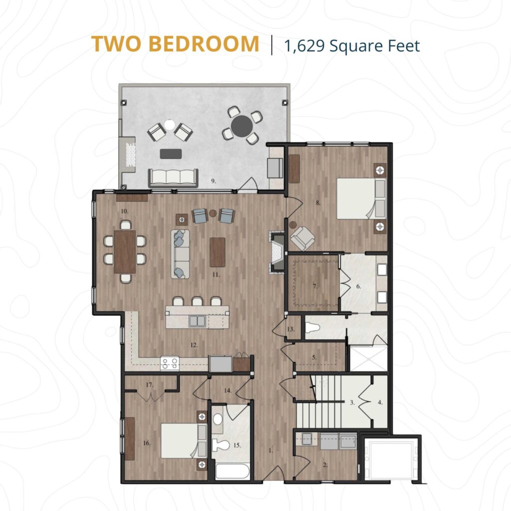 Echota Legacy Ridge two bedroom floor plan main entry level